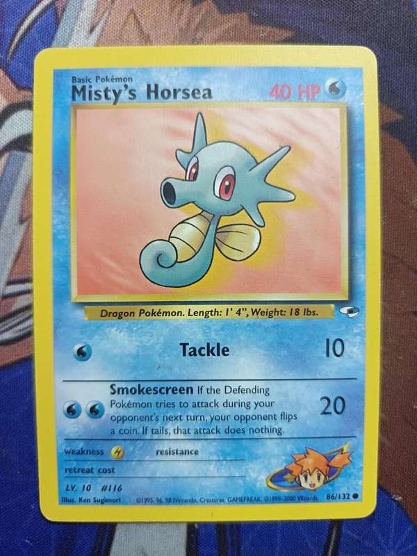 Pokemon Trading Card Game - Misty's Horsea #86 Pokemon Gym Heroes - Vintage