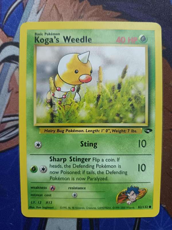 Pokemon Trading Card Game - Koga's Weedle #82 Pokemon Gym Challenge - Vintage