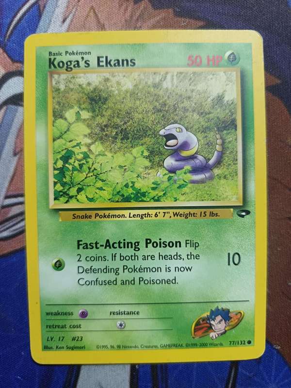 Pokemon Trading Card Game - Koga's Ekans #77 Pokemon Gym Challenge - Vintage