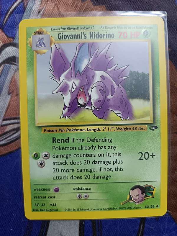Pokemon Trading Card Game - Giovanni's Nidorino #45 Pokemon Gym Challenge - Vintage