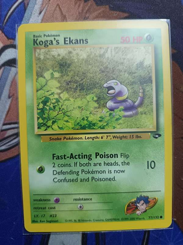 Pokemon Trading Card Game - Koga's Ekans #77 Pokemon Gym Challenge - Vintage