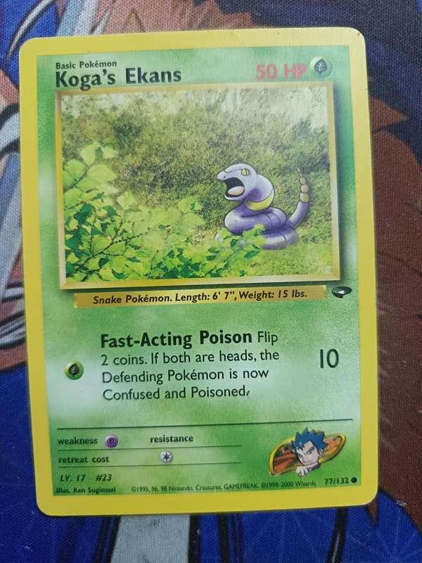 Pokemon Trading Card Game - Koga's Ekans #77 Pokemon Gym Challenge - Vintage