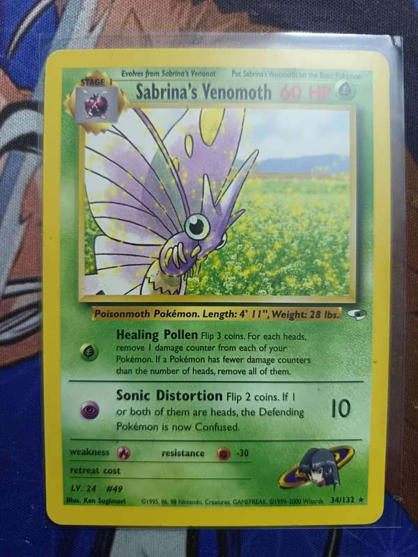 Pokemon Trading Card Game - Sabrina's Venomoth #34 Pokemon Gym Heroes - Vintage