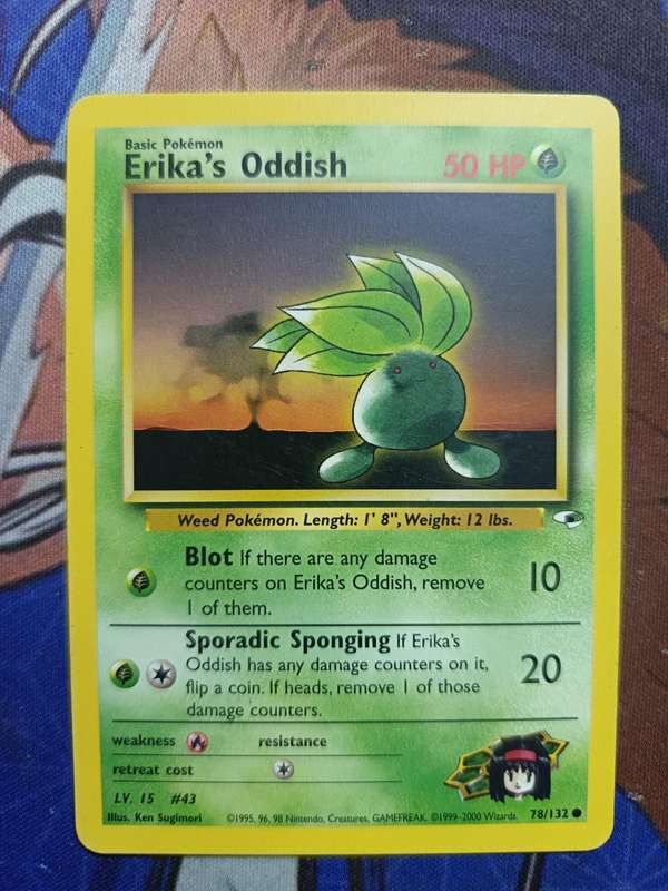 Pokemon Trading Card Game - Erika's Oddish #78 Pokemon Gym Heroes - Vintage