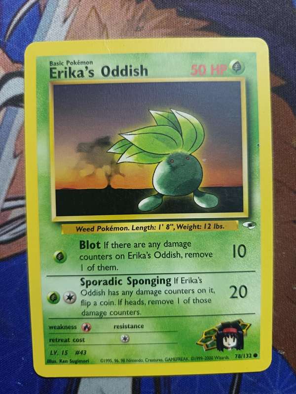Pokemon Trading Card Game - Erika's Oddish #78 Pokemon Gym Heroes - Vintage