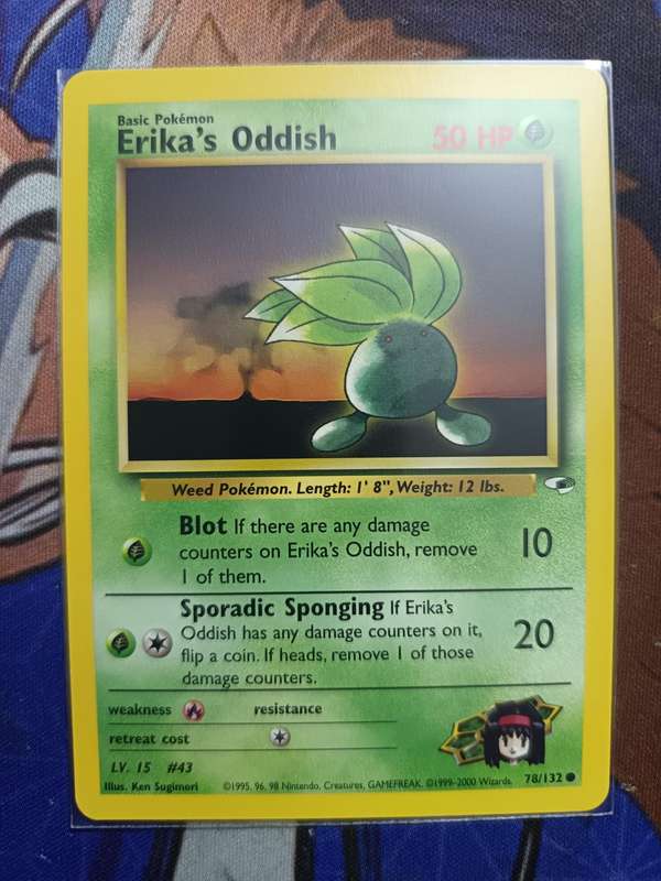 Pokemon Trading Card Game - Erika's Oddish #78 Pokemon Gym Heroes - Vintage