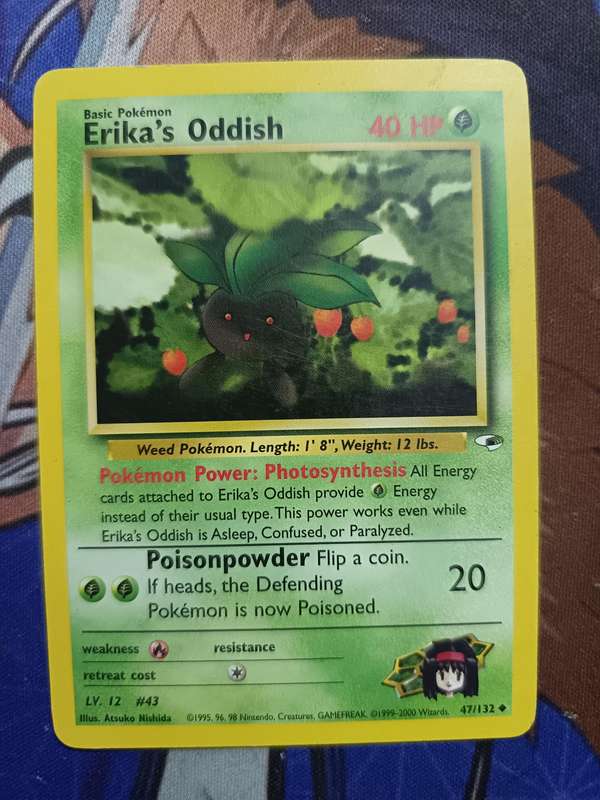 Pokemon Trading Card Game - Erika's Oddish #47 Pokemon Gym Heroes - Vintage