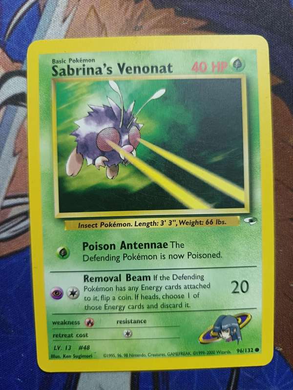 Pokemon Trading Card Game - Sabrina's Venonat #96 Pokemon Gym Heroes - Vintage
