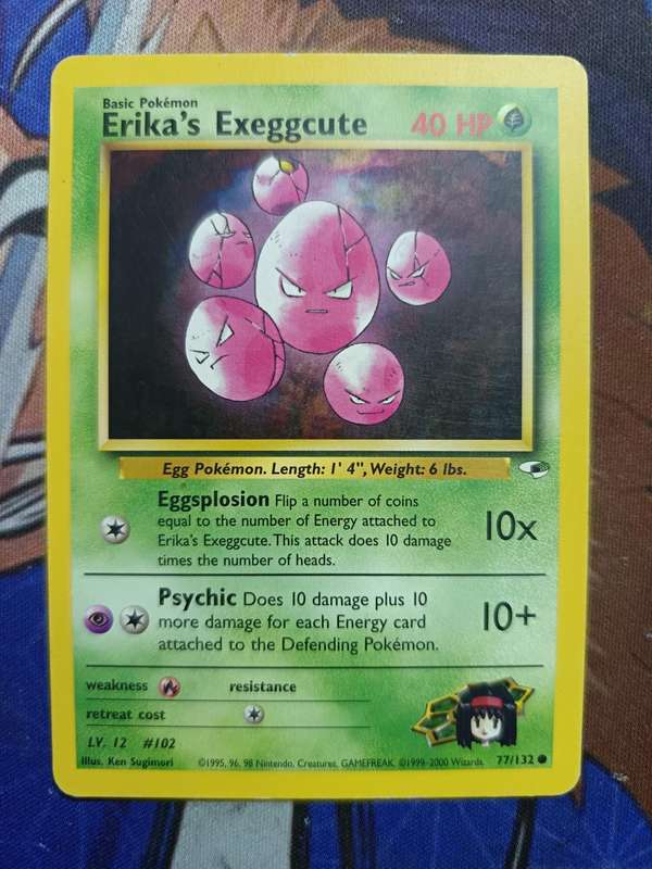 Pokemon Trading Card Game - Erika's Exeggcute #77 Pokemon Gym Heroes - Vintage