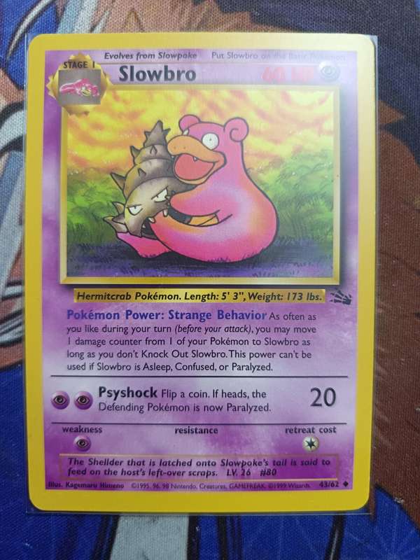 Pokemon Trading Card Game - Slowbro #43 Pokemon Fossil - Vintage