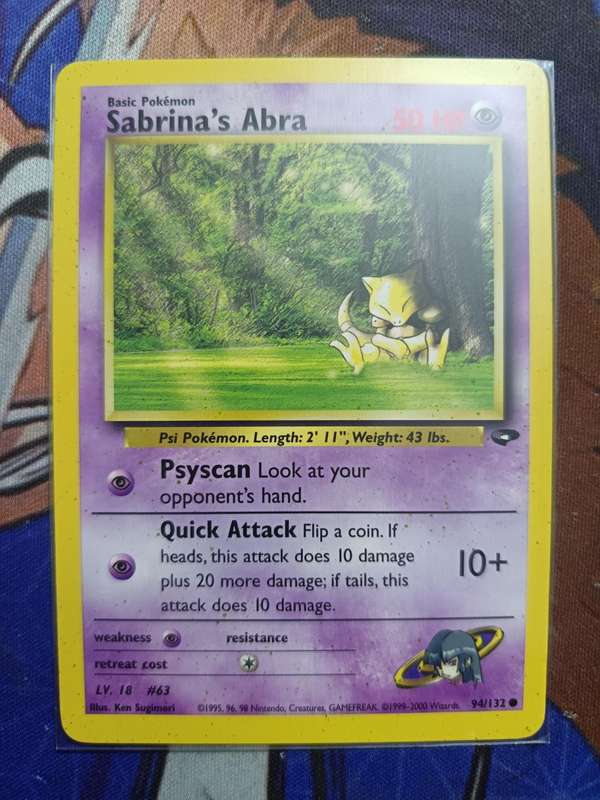 Pokemon Trading Card Game - Sabrina's Abra #94 Pokemon Gym Challenge - Vintage