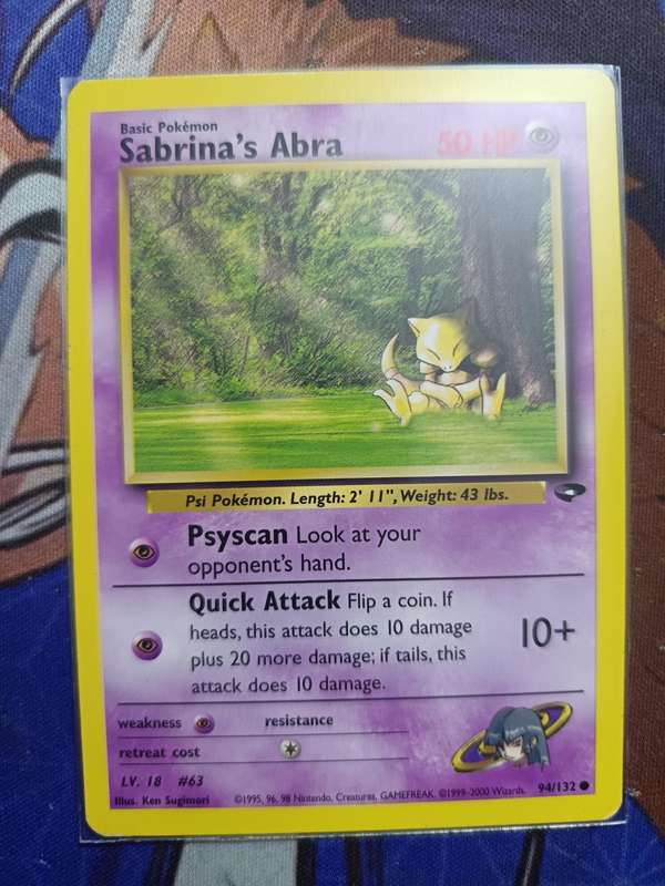 Pokemon Trading Card Game - Sabrina's Abra #94 Pokemon Gym Challenge - Vintage