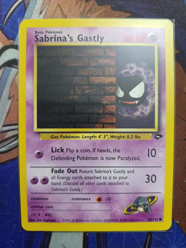 Pokemon Trading Card Game - Sabrina's Gastly #96 Pokemon Gym Challenge - Vintage