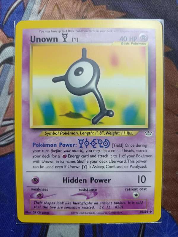 Pokemon Trading Card Game - Unown Y #40 Pokemon Neo Revelation - Vintage