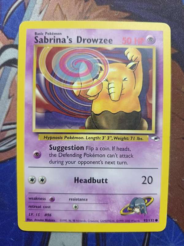 Pokemon Trading Card Game - Sabrina's Drowzee #92 Pokemon Gym Heroes - Vintage