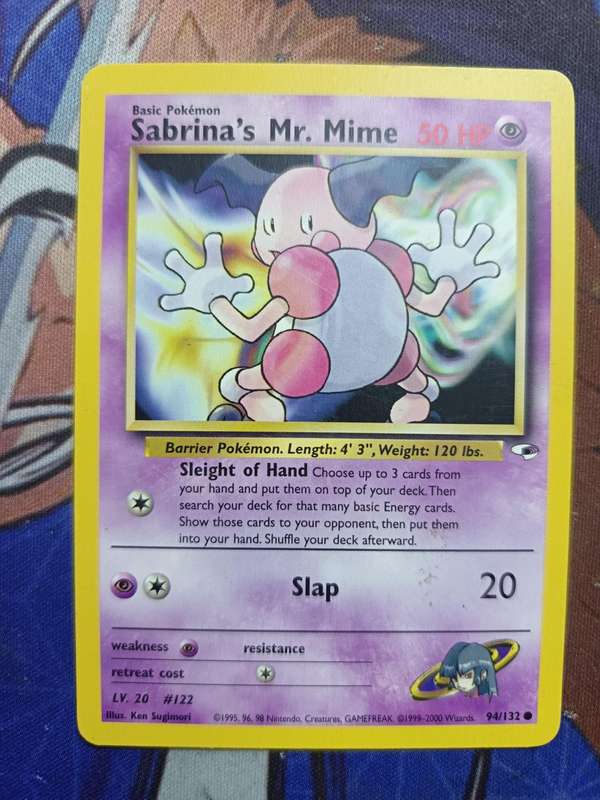 Pokemon Trading Card Game - Sabrina's Mr. Mime #94 Pokemon Gym Heroes - Vintage