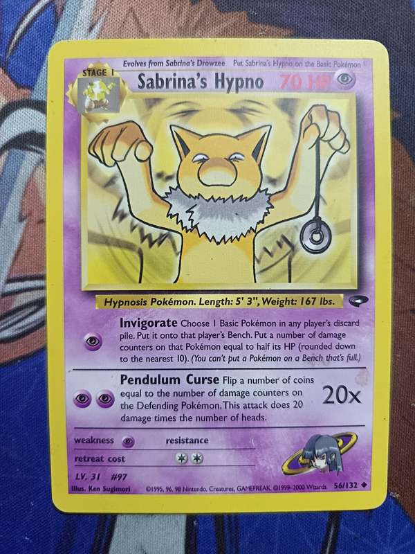 Pokemon Trading Card Game - Sabrina's Hypno #56 Pokemon Gym Challenge - Vintage