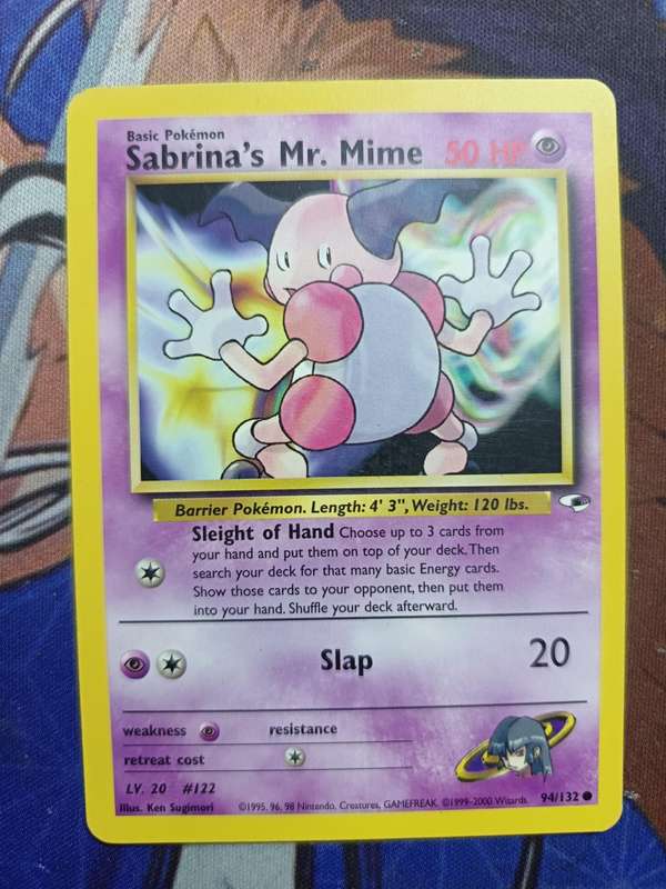 Pokemon Trading Card Game - Sabrina's Mr. Mime #94 Pokemon Gym Heroes - Vintage