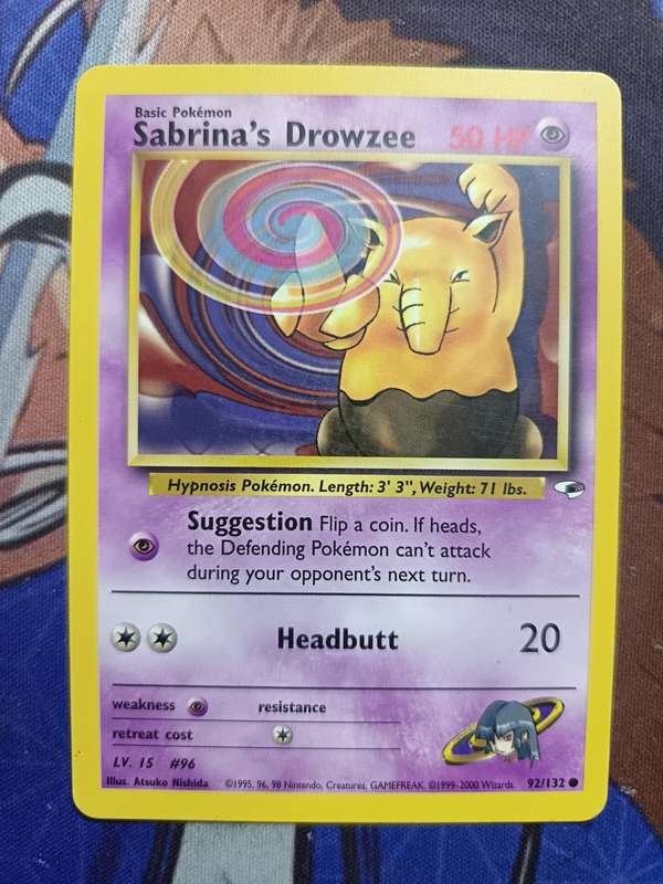 Pokemon Trading Card Game - Sabrina's Drowzee #92 Pokemon Gym Heroes - Vintage