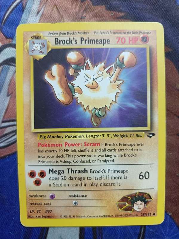 Pokemon Trading Card Game - Brock's Primeape #35 Pokemon Gym Challenge - Vintage