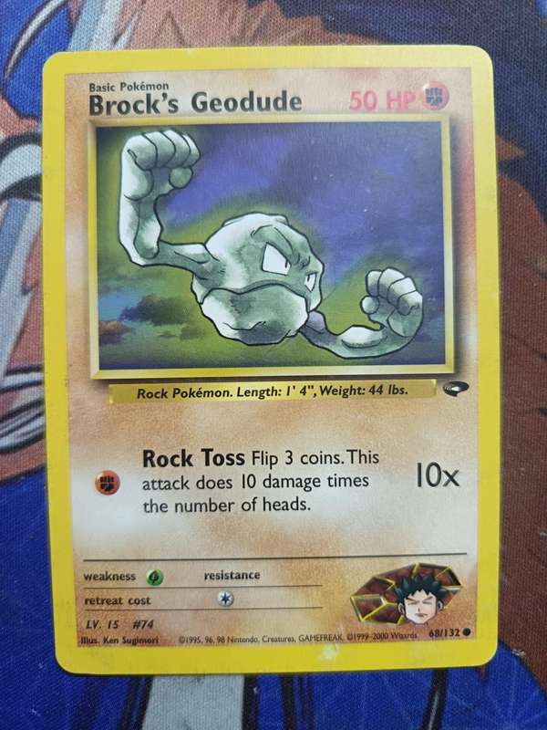 Pokemon Trading Card Game - Brock's Geodude #68 Pokemon Gym Challenge - Vintage