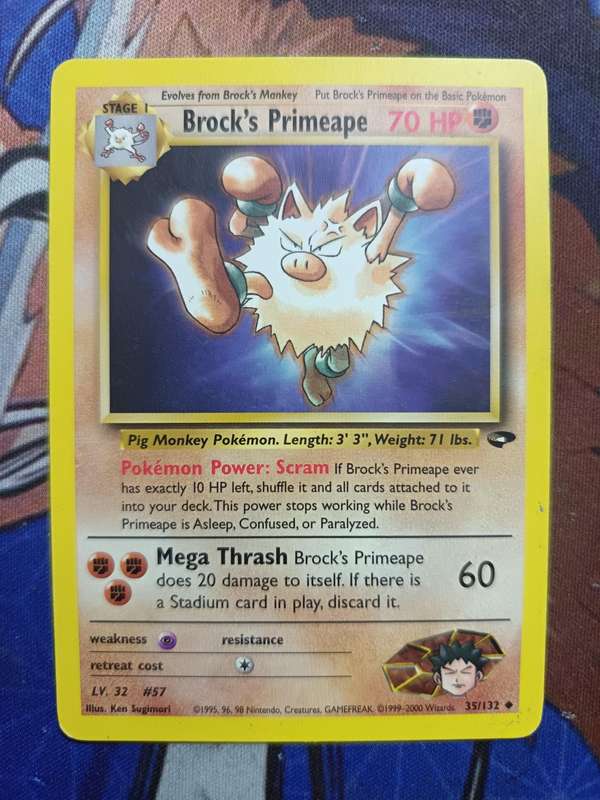 Pokemon Trading Card Game - Brock's Primeape #35 Pokemon Gym Challenge - Vintage