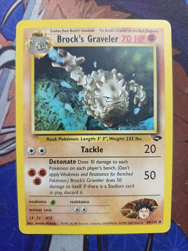 Pokemon Trading Card Game - Brock's Graveler #34 Pokemon Gym Challenge - Vintage
