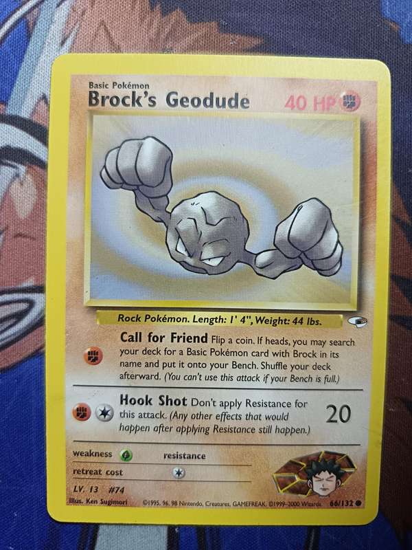 Pokemon Trading Card Game - Brock's Geodude #66 Pokemon Gym Heroes - Vintage