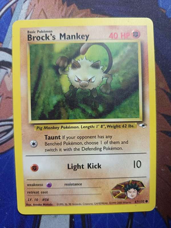 Pokemon Trading Card Game - Brock's Mankey #67 Pokemon Gym Heroes - Vintage