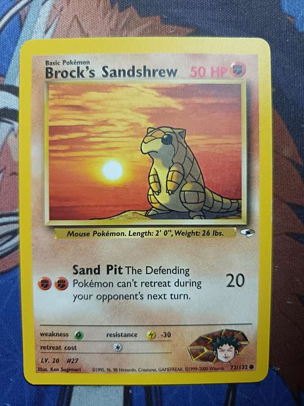 Pokemon Trading Card Game - Brock's Sandshrew #72 Pokemon Gym Heroes - Vintage