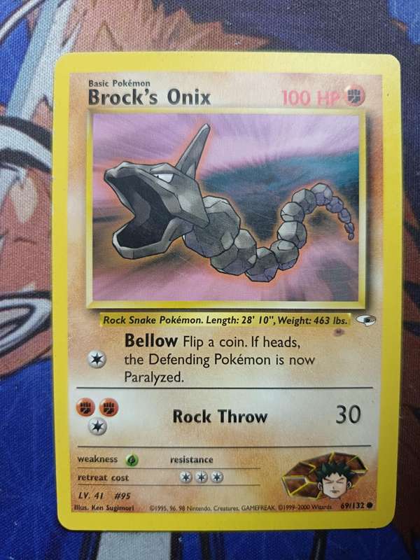 Pokemon Trading Card Game - Brock's Onix #69 Pokemon Gym Heroes - Vintage