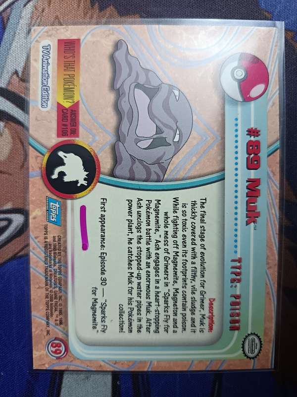 Pokemon Trading Card Game - Muk #89 Pokemon 2000 Topps TV - Vintage