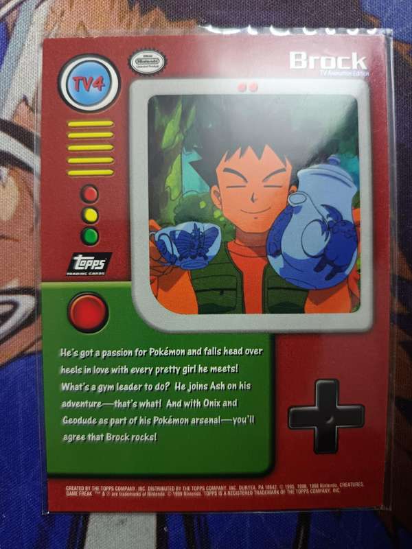 Pokemon Trading Card Game - Brock #TV4 Pokemon 1999 Topps TV - Vintage
