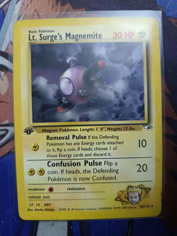 Pokemon Trading Card Game - Lt. Surge's Magnemite [1st Edition] #50 Pokemon Gym Heroes - Vintage