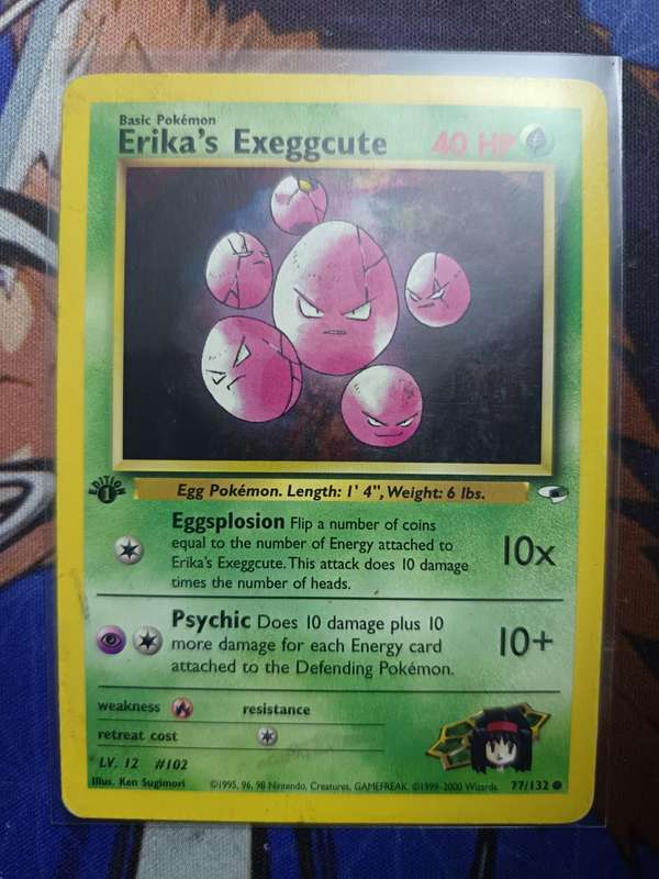 Pokemon Trading Card Game - Erika's Exeggcute [1st Edition] #77 Pokemon Gym Heroes - Vintage