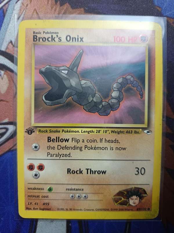 Pokemon Trading Card Game - Brock's Onix [1st Edition] #69 Pokemon Gym Heroes - Vintage