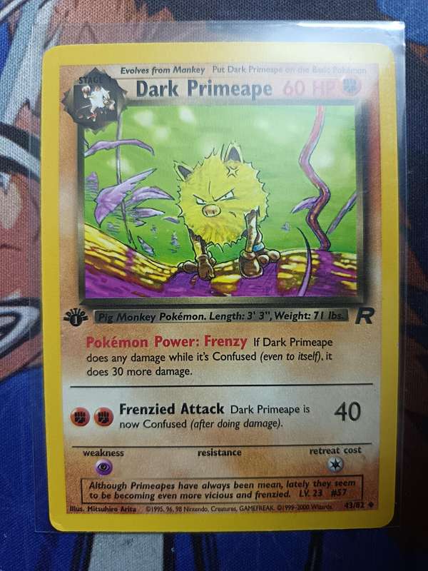 Pokemon Trading Card Game - Dark Primeape [1st Edition] #43 Pokemon Team Rocket - Vintage