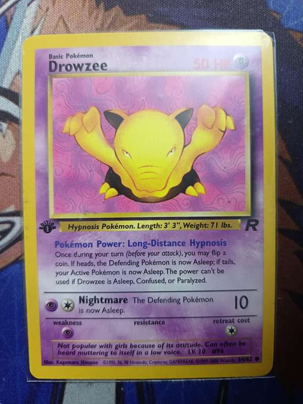 Pokemon Trading Card Game - Drowzee [1st Edition] #54 Pokemon Team Rocket - Vintage
