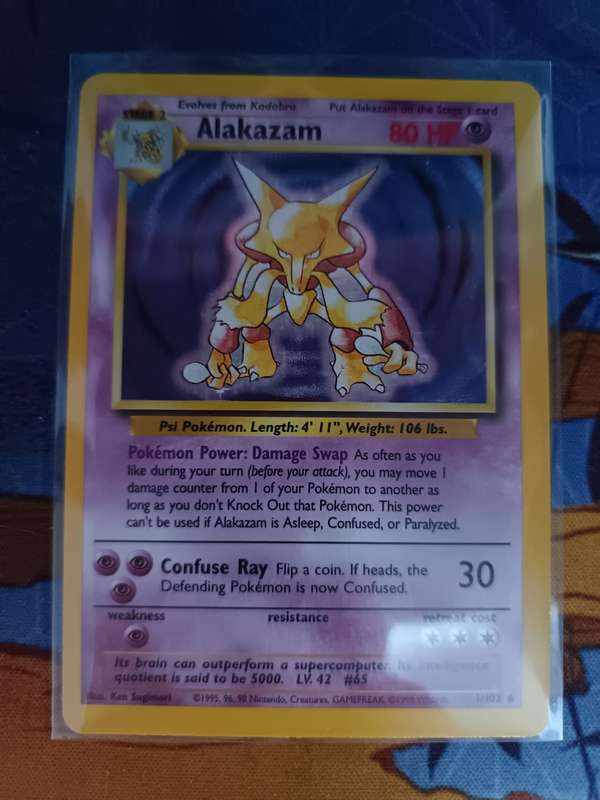 Pokemon Trading Card Game - Alakazam - Base Set - 001/102 - Holo Rare (BS) - Vintage