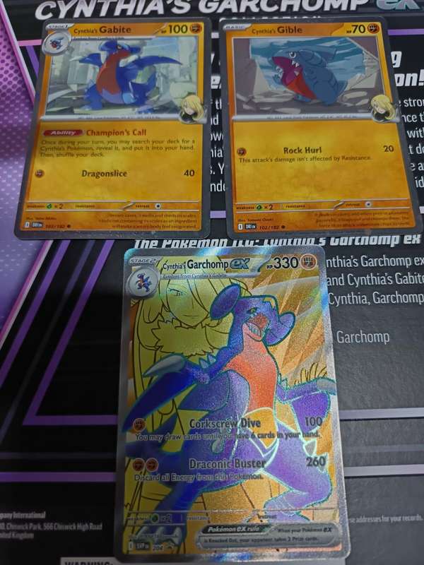 Pokemon Trading Card Game - Cynthia's Garchomp ex - SV Promo Cards (Gibe and Gabite incl)