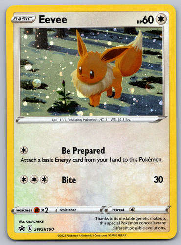 Pokemon Trading Card Game - Eevee #SWSH190 Pokemon Promo Cosmos Holo