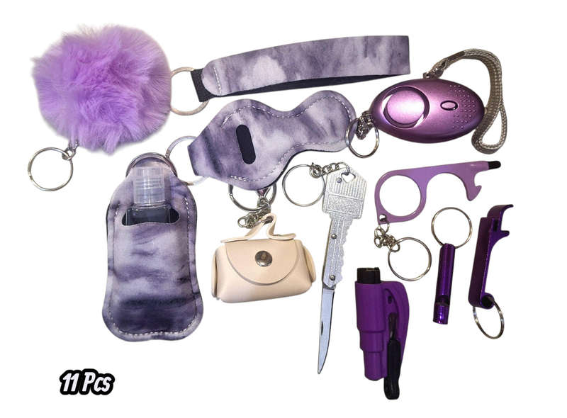 11 Piece Safety Keychain Kit