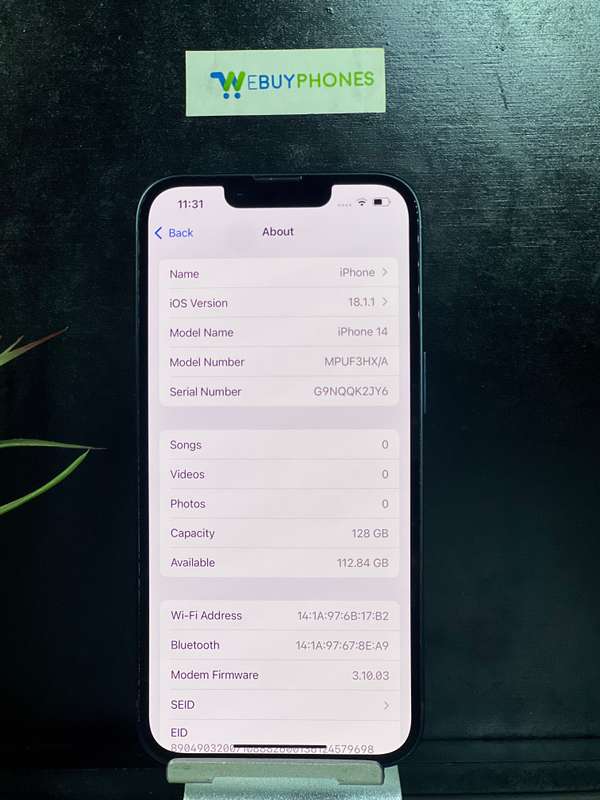 Apple iPhone 14 128GB Midnight CPO