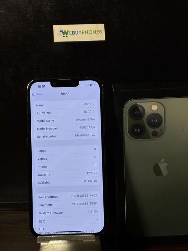 Apple iPhone 13 pro 128GB Alpine Green CPO