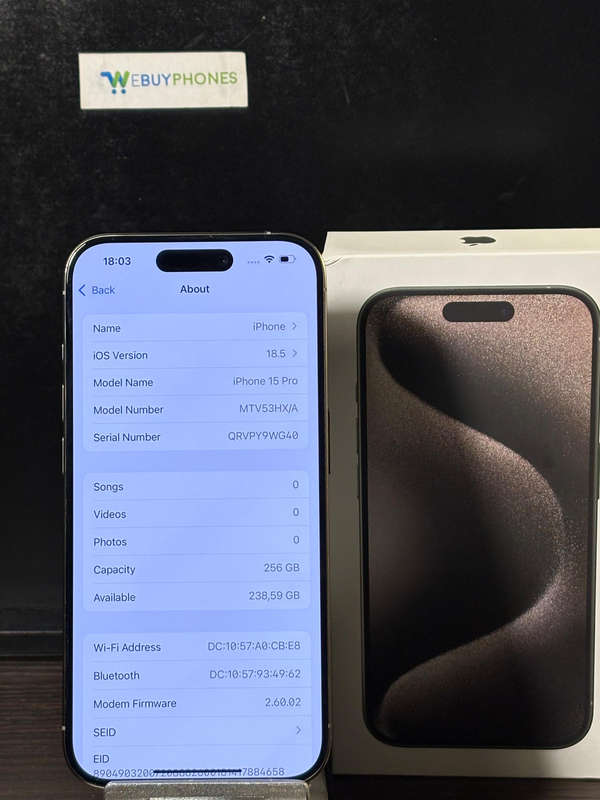 Apple iPhone 15 Pro 256GB Natural Titanium CPO