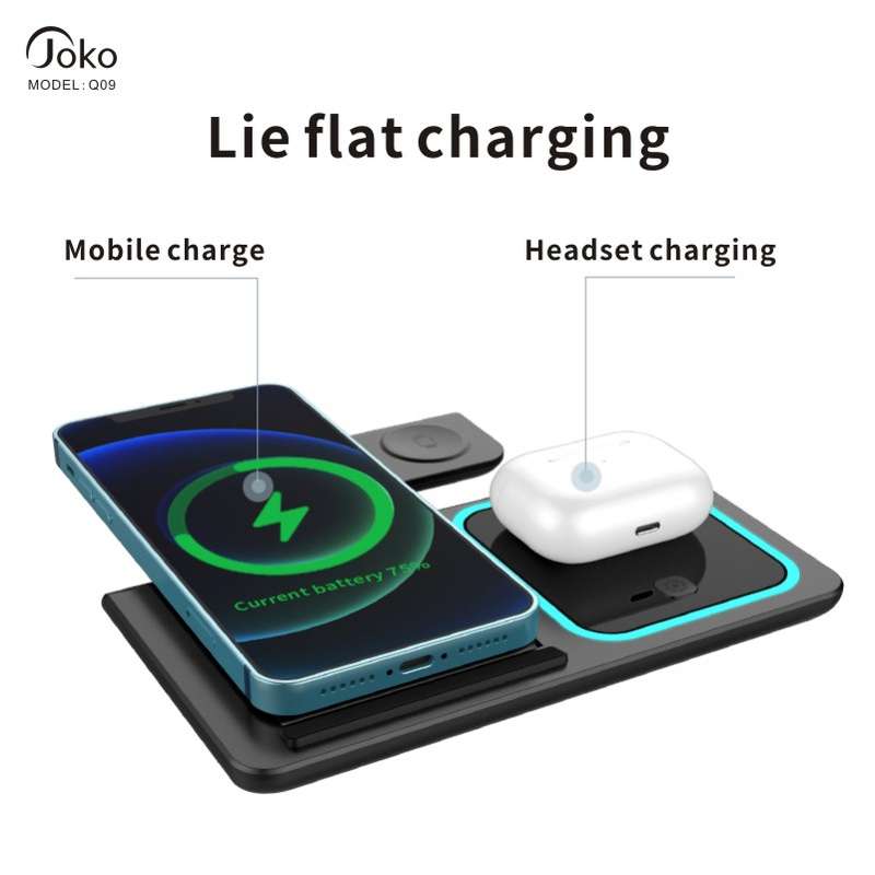 3-in-1 Multi function wireless charger station - konfulon 15w - q09 269
