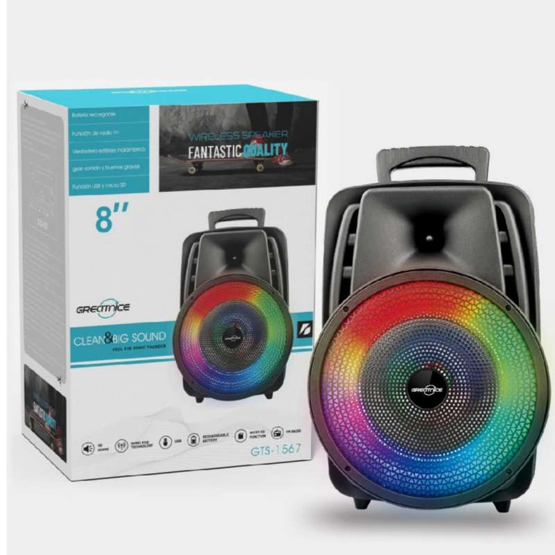 Bluetooth speaker gts1567 with microphone - 8 inch
