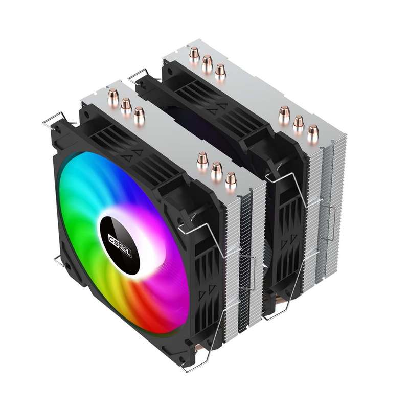 Gscool- G-660c rgb cpu - twin tower cooler 2x 120mm - amd am5 - fm1/ lga 115x 1200 1700