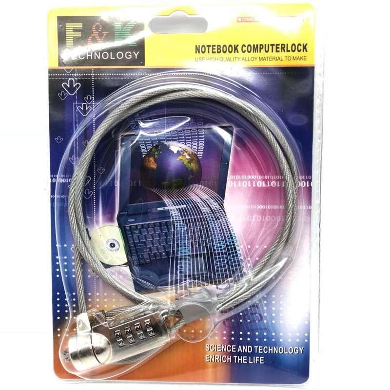 4 Digit Laptop Lock Anti Theft Chain Cable- Combination Password Security Computer Lock- 1.2m