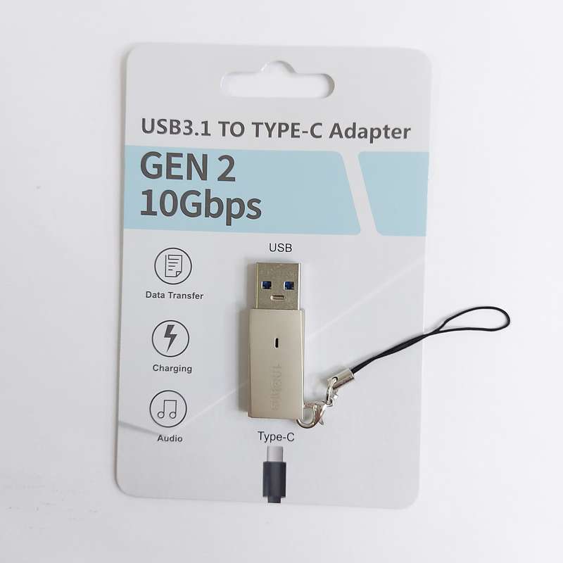 USB 3.1 to Type-C Adapter Gen 2 10 Gbps - Zinc